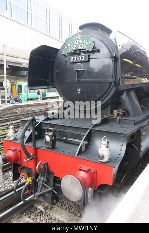 Vorderansicht von Lok 60103, dem berühmt-berüchtigten Flying Scotsman während seiner Chilterns Tour, 31. Mai 2018 Reisen Stockfoto