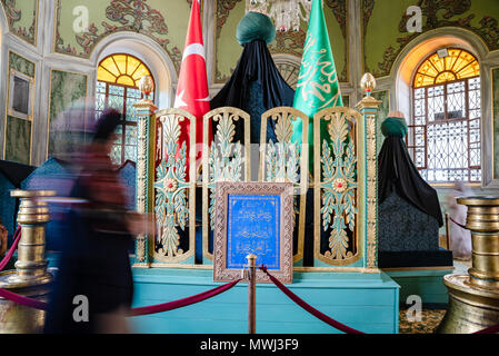 Anzeigen von Emir Sultan Grab von Emir Sultan Komplexe oder Sultan Komplex, eine Moschee in Bursa, Türkei. Stockfoto