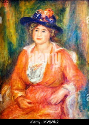 Portrait de Femme assise (Porträt eines sitzenden Frau) von Auguste Renoir (1841 - 1919) Stockfoto