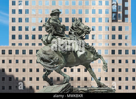 Amerikas Antwort Monument (De Oppresso Liber) Statue in Liberty Park, World Trade Center, New York, USA Stockfoto