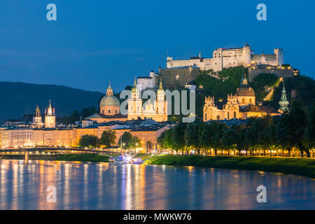 Festung Hohensalzburg (Festung Hohensalzburg), entlang der Salzach in Salzburg, Österreich Stockfoto