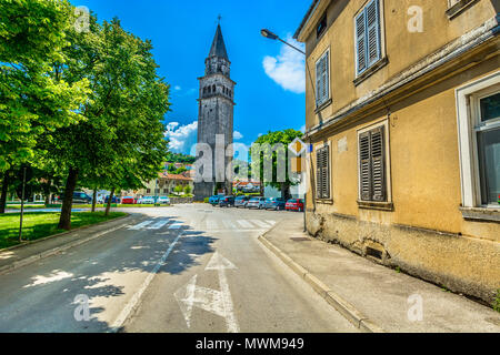 Malerischer Blick auf Altstadt der Stadt Pazin, Region Istrien in Kroatien, Europa. Stockfoto