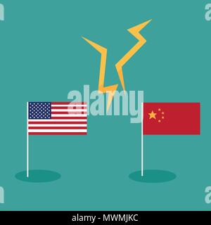 Handel Krieg Amerika China Tarif Business Global Exchange International Stock Vektor