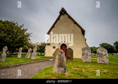 St Wilfrid's Kapelle (oder der St. Wilfrid's Church und ursprünglich als St Peter's Church) in der Kirche von Norton in der Nähe von Chichester, West Sussex, Großbritannien Stockfoto