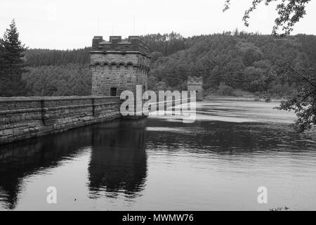 Upper Derwent Water Dam, Derbyshire Stockfoto