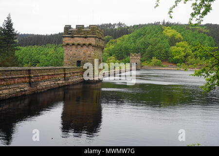 Upper Derwent Water Dam, Derbyshire Stockfoto