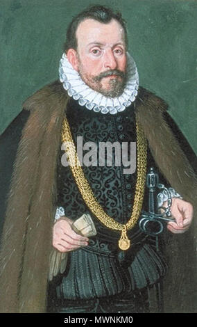 . Freiherr Reichard Streun von Schwarzenau (1538-1600) im Beckschen Porträtbuch des KHM Wien. 16. Jahrhundert. Diese Datei fehlt, Informationen zum Autor. 515 Reichard streun Stockfoto