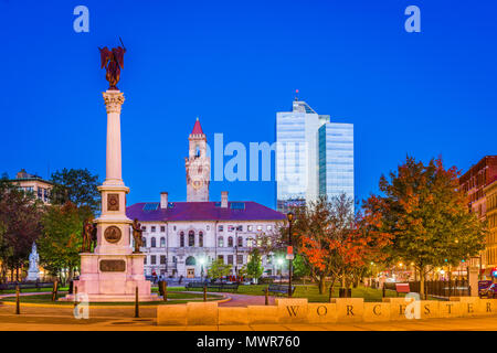 Worcester, Massachusetts, USA bei Worcester Common. Stockfoto