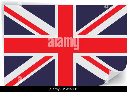 Flagge des Vereinigten Königreichs, auf den weißen Hintergrund. Stock Vektor