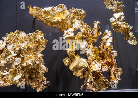 Washington DC, National Museum of Natural History, Hall of Geology, Edelsteine und Mineralien, Naturwissenschaft, Gold, Ausstellungsverkauf DC100219037EdOnly Stockfoto