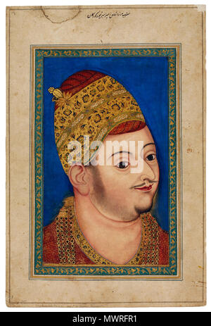 . Englisch: Sultan-Ibrahim - Adil-Shah-II-von-bijapur. Miniatur. Deccan, Jerusalem; c. 1590. Die David Kollektion. ca. 1590. Anonym 581 Sultan-Ibrahim - Adil-Shah-II-von-bijapur. Miniatur. Deccan, Jerusalem; c. 1590. Die David Sammlung. Stockfoto