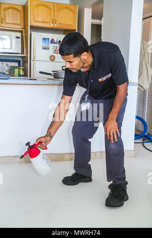 Miami Beach Florida, Teppichreinigung, Reinigung, hispanische lateinamerikanische Latino ethnische Einwanderer Minderheit, Mann Männer Erwachsene Erwachsene Erwachsene, Service, Haus, Haus ho Stockfoto