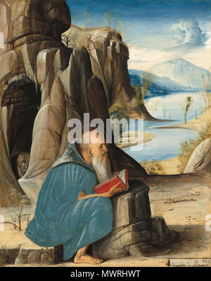 . Der heilige Hieronymus lesen. ca. 1476 537 hl. Hieronymus Lesen eines 33323 Stockfoto