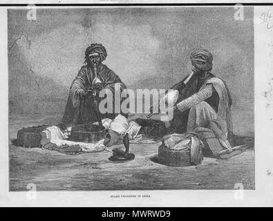 . Englisch: Blick von der Illustrated London News und die Grafik (einige mit später hand Färbung, die alle von ebay Auktionen): 'Schlange Schlangenbeschwörer in Indien'*, 1857. Zwischen 1846 und 1899. Blick von der Illustrated London News und die Grafik (einige mit später hand Färbung, die alle von ebay Auktionen): 565 Snakecharmers Stockfoto