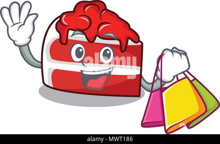 Shopping red velvet Charakter Cartoon Stock Vektor