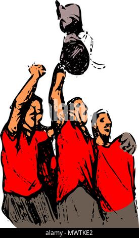 Real Action Fußball-Vektoren. Real action Fußball (Fußball) handgezeichnete Vektorgrafiken. Stock Vektor