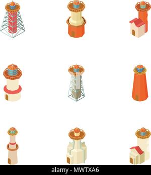 Leuchtturm Symbole, Cartoon Stil Stock Vektor