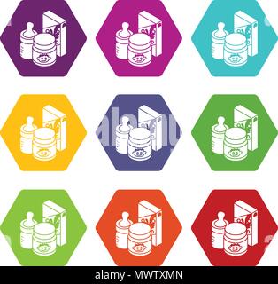 Babynahrung Icons Set9 Vektor Stock Vektor