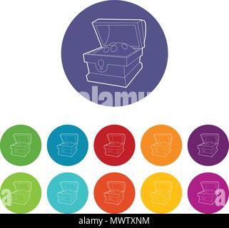 Brust gold Icons Set Vector Farbe Stock Vektor