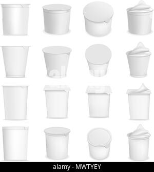 Joghurt box Verpackung Mockup, realistischen Stil Stock Vektor