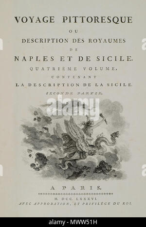 609 Titelseite - Voyage pittoresque ou Beschreibung des Royaumes de Naples et de Sicilie-SAINT-Jean Claude Richard Abbé De - 1786 Stockfoto