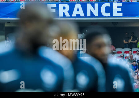 Nizza, Frankreich. 1. Juni 2018. Fußball-Fußball-International freundlich - Frankreich vs Italien - Allianz Riviera, Nizza, Frankreich - Juni 1, 2018 der französischen Logo Frankreich Gutschrift: BTWImages Sport/Alamy leben Nachrichten Stockfoto