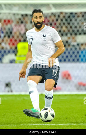 Nizza, Frankreich. 1. Juni 2018. Fußball-Fußball-International freundlich - Frankreich vs Italien - Allianz Riviera, Nizza, Frankreich - 1. Juni 2018 Frankreich Adil Rami in Aktion Quelle: BTWImages Sport/Alamy leben Nachrichten Stockfoto