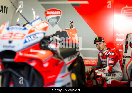 Mugello, Scarperia, Italien. 2. Juni 2018. Italienische Motorrad Grand Prix, Samstag Qualifikation; Jorge Lorenzo (Ducati) Credit: Aktion plus Sport/Alamy leben Nachrichten Stockfoto