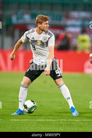 Klagenfurt, Deutschland. 2 Jun, 2018. Strecken zwischen Österreich und Deutschland, Fußball, Klagenfurt, Juni 02, 2018 Timo WERNER, DFB 9 treibt die Kugel, Action, full-size, ÖSTERREICH - DEUTSCHLAND 2-1 Fußball Freundschaftsspiel, Klagenfurt, Österreich, Juni 02, 2018, Saison 2017/2018 © Peter Schatz/Alamy leben Nachrichten Stockfoto