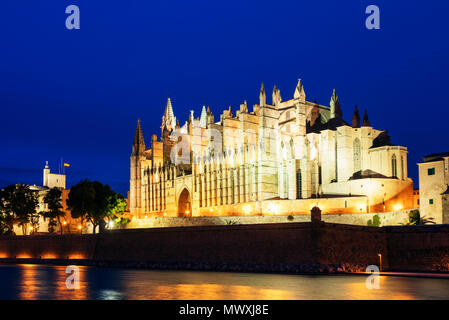 Die Kathedrale La Seu, Palma de Mallorca, Mallorca, Balearen, Spanien, Mittelmeer, Europa Stockfoto