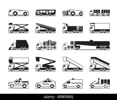 Flughafen Wartung Fahrzeuge - Vector Illustration Stock Vektor