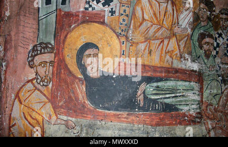 . Englisch: Lamaria fresco Detail. Harderwijk, Georgia. 9. bis 10. Jahrhundert. Unbekannt 623 Harderwijk Kirche Fresco Stockfoto