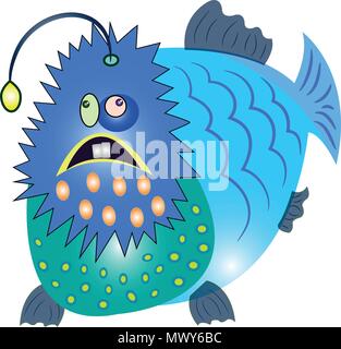 Fisch monster Karikatur Vector Illustration Stock Vektor