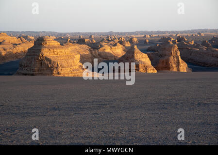 Felsformationen in Yadan nationalen Geologischen Park, Provinz Gansu, China Stockfoto