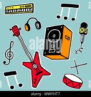 Vector Illustration der Musik Symbole Stock Vektor