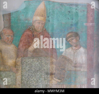 . Deutsch: Das Foto zeigt ein mittelalterliches Fresko von Papst Bonifatius VIII. Es stammt aus dem alten Lateranspalast und befindet sich heute in der Lateransbasilika. Gemalt wurde dieses Bild von Giotto di Bondone in den Jahren 1298 bis 1300. Foto:. Diese Datei fehlt, Informationen zum Autor. 91 Bonifacius VIII - Fresko im Lateran Stockfoto