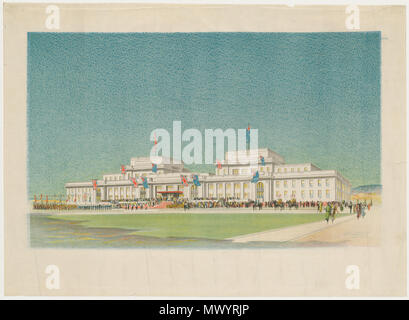 . Englisch: Commemorative Bild: die Eröffnung der ersten Commonwealth Parlament in Canberra, am 9. Mai 1927, von Seiner Königlichen Hoheit, dem Herzog von York, Lithographie von Offsetdruck, der Firma gedruckt. Mit freundlicher Genehmigung von die Staatsbibliothek von New South Wales, Sydney. 12. Oktober 1927. Unbekannt 455 Old Parliament House öffnen Stockfoto