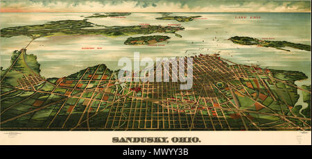 . Englisch: birdseye View von Sandusky, Ohio c 1898. Perspektive der Karte; nicht maßstabsgetreu. . Ca. 1898 542 Sandusky, Ohio birds Karte (1898).loc Call Nr. g4084 s-pm 007070 Stockfoto