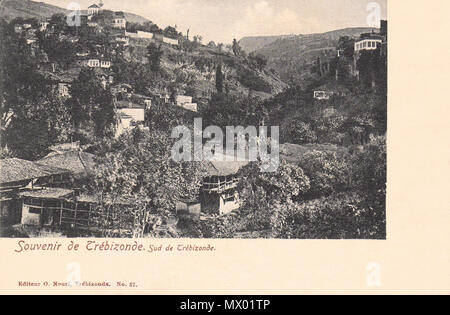 . Englisch: Postkarte mit Blick auf die südlichen Tal von trapezunt (Trabzon Türkei). 15 Juni 2014, 13:03:43. Osman Nuri 568 südlich von trapezunt Stockfoto