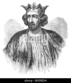 Ein Porträt von König Edward I (1239 - 1307), alias Edward Longshanks, König von England von 1272 bis 1307. Er verbrachte einen Großteil seiner Herrschaft Reform der königlichen Verwaltung und Common Law. Durch eine umfangreiche rechtliche Untersuchung, Edward untersucht die Amtszeit der verschiedenen feudalen Freiheiten, während das Gesetz durch eine Reihe von Gesetzen zur Regulierung des Straf- und Eigentums reformiert wurde. Edward ist seit dem 9. Kreuzzug in das Heilige Land, aber im Jahr 1272 wieder nach Hause, wenn er darüber informiert war, dass sein Vater gestorben war. Er erreichte England im Jahre 1274 und wurde in der Westminster am 19. August gekrönt. Stockfoto