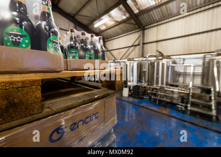 Baa Brauen Nacht tippen. Unabhängige Chepstow Handwerk ale Sudhaus hält eine monatliche Nacht tippen, so dass die Öffentlichkeit ihre Biere probieren können. Stockfoto