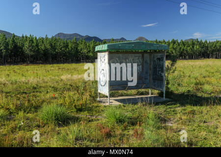 Tierheim in Sonnenbeschienenen Feld an der Straße nach Coldstream, weg von der Garden Route in den Tsitsikamma Region von Südafrika Stockfoto