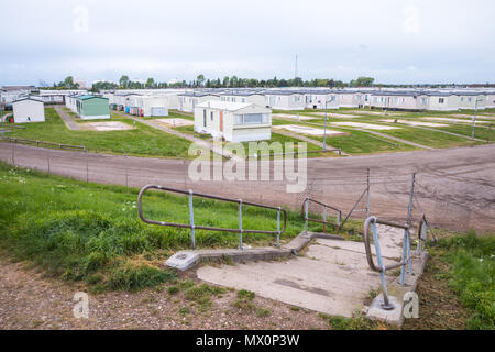 Caravan Camp auf Canvey Island Stockfoto