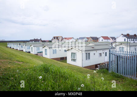 Caravan Camp auf Canvey Island Stockfoto