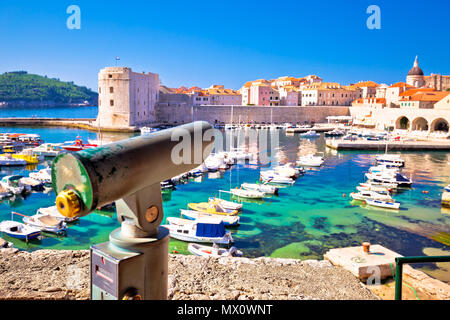 Stadt Dubrovnik Sicht auf historischen Mauern, Dalmatien Region von Kroatien Stockfoto