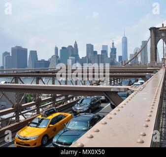 Blick von der Brooklyn Bridge, New York Stockfoto