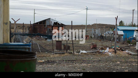 Verfallene Sehenswürdigkeiten der Stadt Esperanza in Santa Cruz in der Provinz in Argentinien Stockfoto