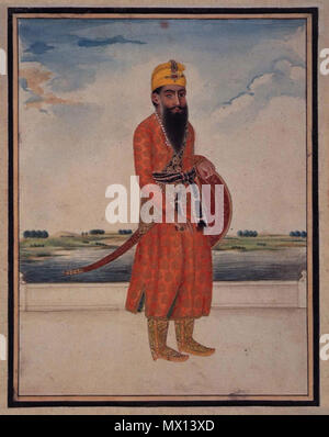 . Englisch: ein Aquarell Portrait von Ranjit Singh, c. 1816-29. ca. 1816-29. Unbekannt 22 ein Aquarell Portrait von Ranjit Singh Stockfoto