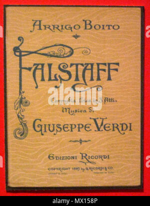 . Boito-Verdi - Falstaff Libretto. 20. Verschiedene 90 Boito-Verdi - Falstaff Libretto Stockfoto