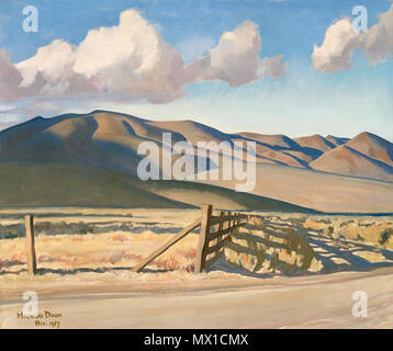 . Nevada Hügel. Englisch: modernistischen Malerei des amerikanischen Künstlers. 8. Mai 2002 409 Maynard Dixon "Nevada Hills" Öl auf Leinwand, 25" x 30" Stockfoto